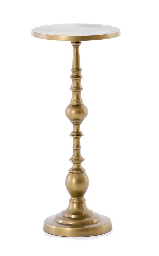 Antique brass pedestal side table traditional home decor 