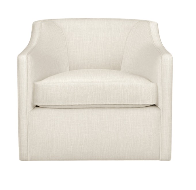 Cream low profile upholstered swivel chair modern traditional home furniture