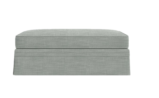 Grey teal upholstered storage ottoman traditional home decor