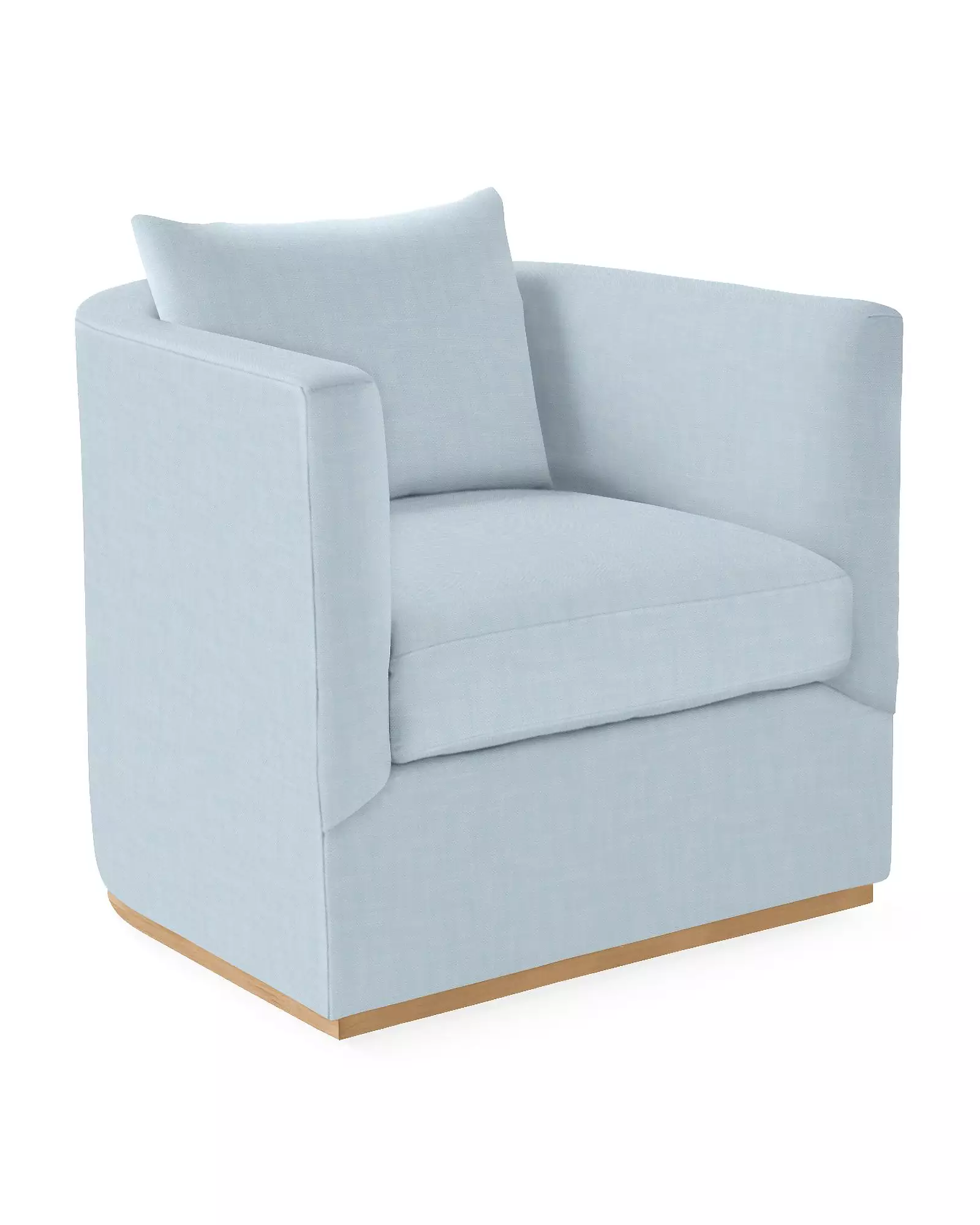 Light blue upholstered swivel chair traditional coastal home furniture