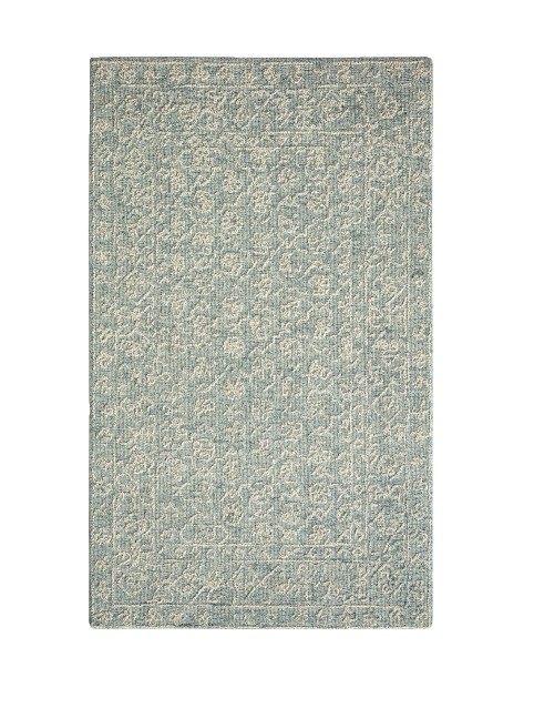 Teal spa blue hand tufted wool area rug traditional home decor