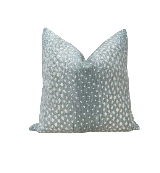 Thibaut blue seaglass gazelle print throw pillow traditional home decor