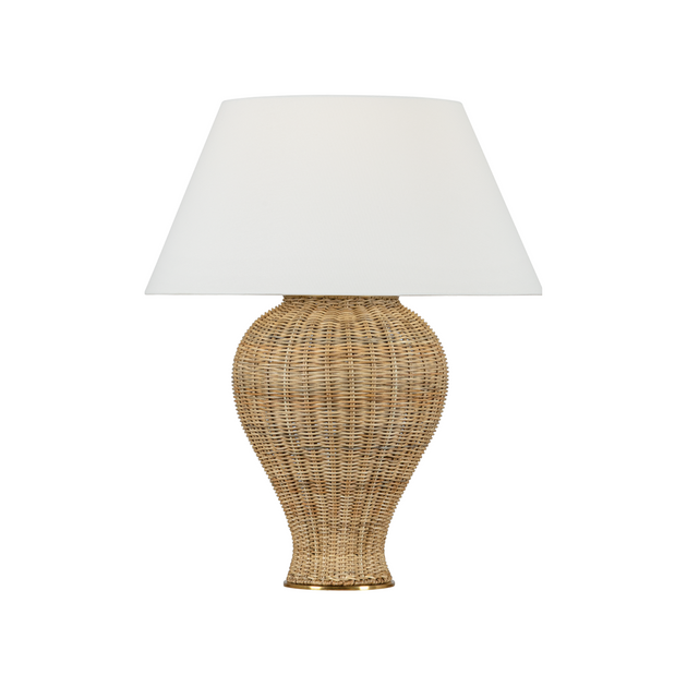 Natural wicker table lamp traditional coastal home decor