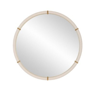 Round cream and gold mirror traditional coastal home decor